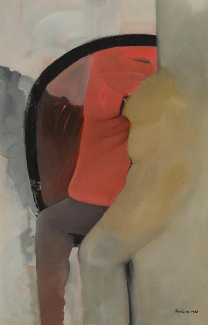 Peter Kodera, Das Paar, 1980, Acryl auf Hartfaserplatte, 130 x 85 cm, Artothek des Bundes, Daue…