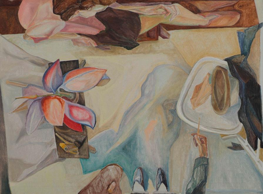 Josef Gabler, Maler und Modell (Porträtsitzung), 1971, Öl auf Leinwand, 81 x 111 cm, Belvedere,…