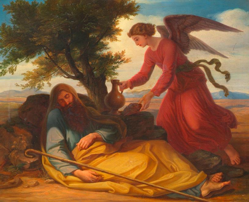 Josef Binder, Die Speisung Jakobs in der Wüste, 1848, Öl auf Leinwand, 90 x 109 cm, Belvedere, …