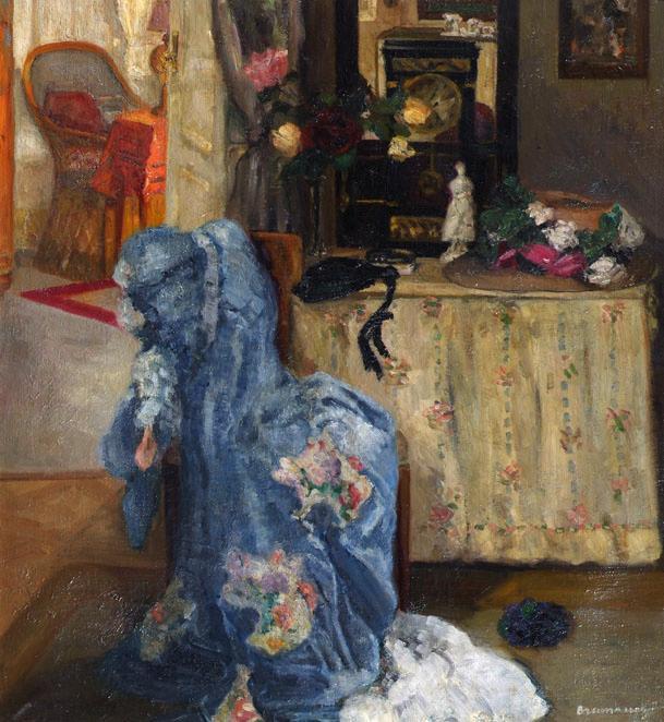 Otto Bruenauer, Interieur, um 1908, Öl auf Leinwand, 110,5 x 101 cm, Wien, Belvedere, Inv.-Nr. …