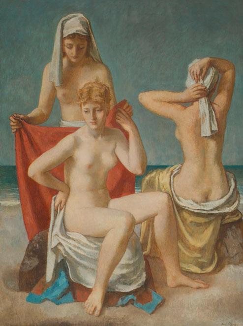 Josef Pieper, Drei Damen am Strand, Öl auf Leinwand, 200 x 150 cm, Wien, Österreichische Galeri…
