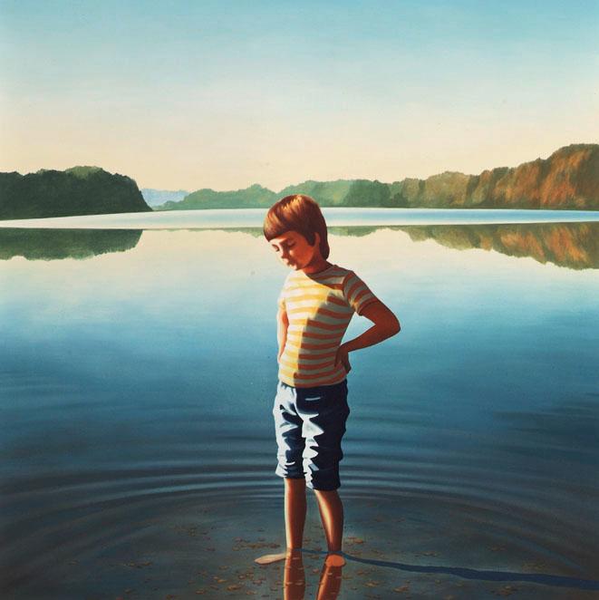 Irma Breitwieser, Trivadar IV, 1977, Öl auf Leinwand, 100,5 × 100,5 cm, Artothek des Bundes, Da…
