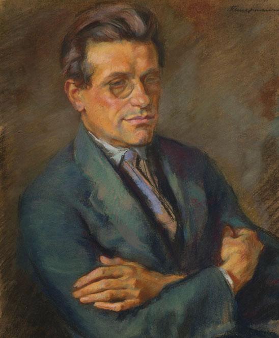 Johanna Kampmann-Freund, Der Dichter Vacio Tagliapietro, vor 1930, Pastell auf Karton, 63 x 51 …