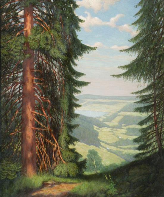 Camill Macklot, Blick von Feldberg auf den Titisee, 1939, Tempera auf Holz, 92 x 75 cm, Belvede…
