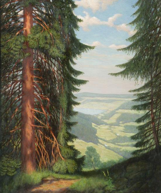 Camill Macklot, Blick von Feldberg auf den Titisee, 1939, Tempera auf Holz, 92 x 75 cm, Belvede…