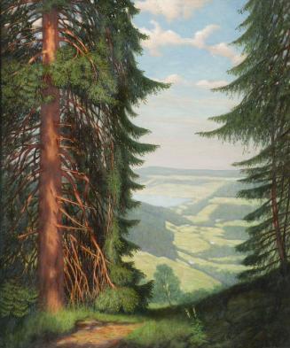 Camill Macklot, Blick von Feldberg auf den Titisee, 1939, Tempera auf Holz, 92 x 75 cm, Belvede…