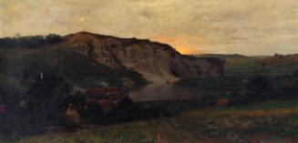 Konrad Ludwig Lessing, Felslandschaft mit Weiher, um 1890/1900, Öl auf Leinwand, 83 x 168,5 cm,…