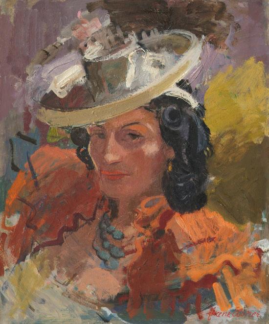 Franz Elsner, Dame in spanischer Tracht, um 1937, Öl auf Leinwand, 55,5 x 47 cm, Belvedere, Wie…