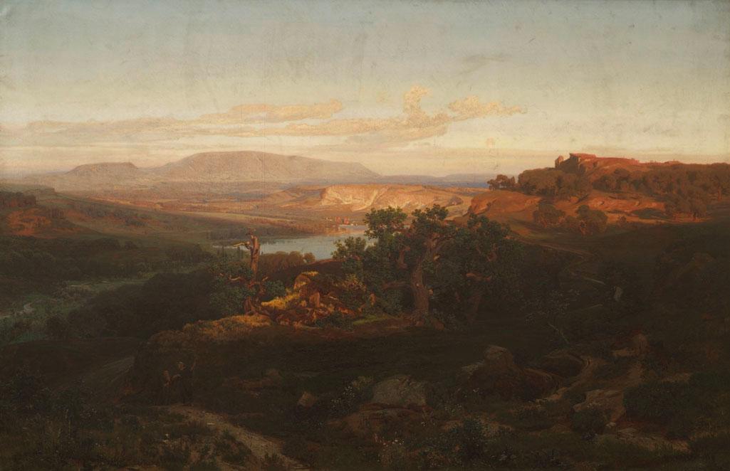 Anton Hlávacek, Gegend in der Rheinpfalz, 1873, Öl auf Leinwand, 144 x 222 cm, Belvedere, Wien,…