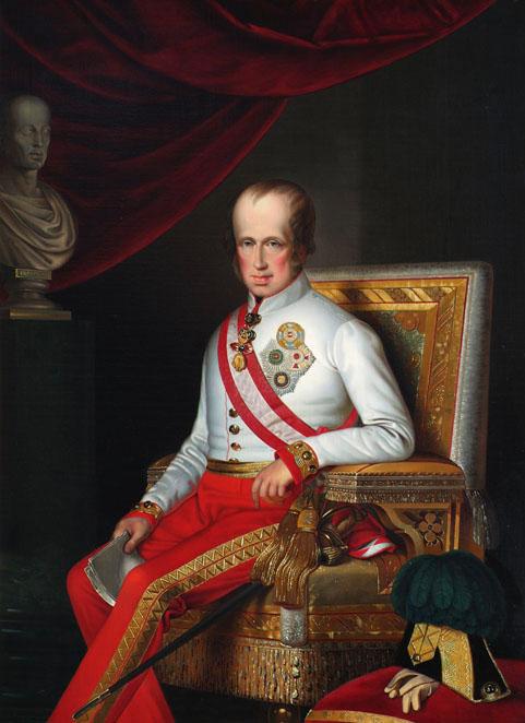 Eduard Edlinger, Kaiser Ferdinand I., 1843, Öl auf Leinwand, 154 x 111 cm, Belvedere, Wien, Inv ...