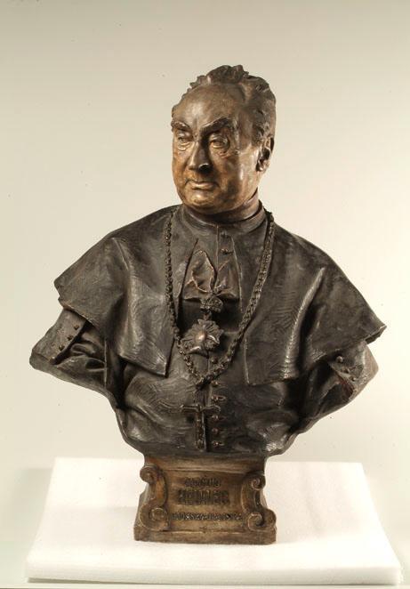 Viktor Tilgner, Der Bischof Carolus Heiller, 1884, Gips, polychromiert, H: 90 cm, Belvedere, Wi…