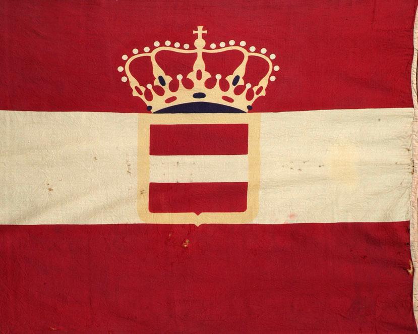Unbekannter Künstler, K. k. Marine Bootsflagge, Erzherzog Franz Ferdinand, Stoff, 120 x 177 cm,…