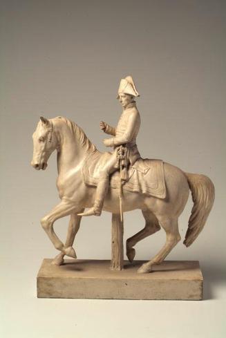 Johann Peter Krafft, Kaiser Franz I. (II.) von Österreich (1768–1835) zu Pferd, 1840, Gips, H: …