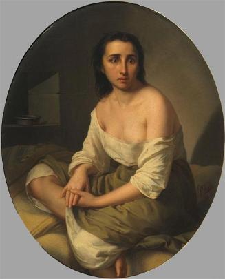 Fortunato Bello, Eine Wahnsinnige, 1856, Öl auf Leinwand, hochoval: 102 × 82 cm, Belvedere, Wie…