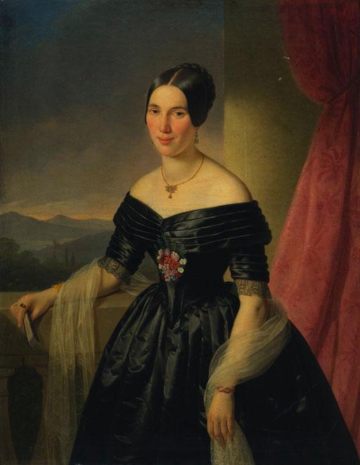 Joseph Weidner, Damenbildnis, 1846, Öl auf Leinwand, 117 x 91,5 cm, Belvedere, Wien, Inv.-Nr. 5…