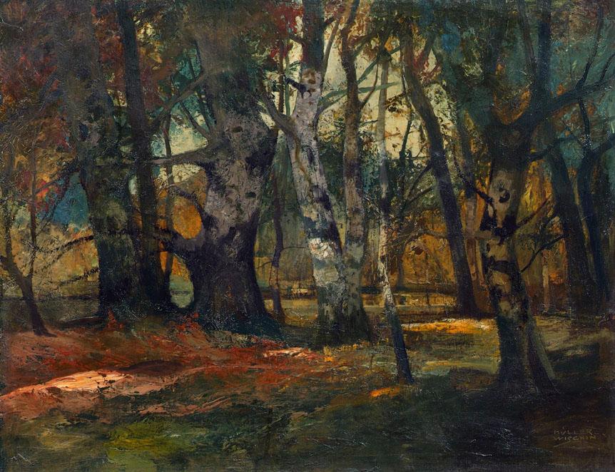 Anton Müller-Wischin, Herbstwald, undatiert, Öl auf Leinwand, 70 x 88,5 cm, Belvedere, Wien, In…