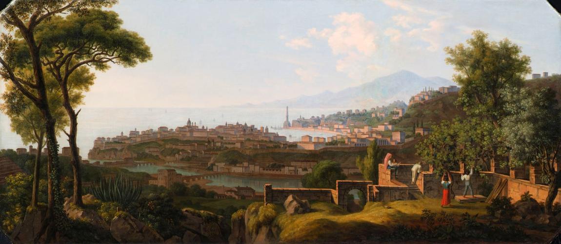 Alois von Saar, Südliche Hafenstadt, 1831, Öl auf Leinwand, 67 x 153 cm, Belvedere, Wien, Inv.-…