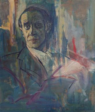Theodor Detter, Selbstporträt II, um 1954, Öl auf Hartfaserplatte, 64,5 x 55 cm, Belvedere, Wie…