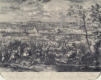 Jan van Huchtenburgh, Die Schlacht bei Zenta am 11. September 1697, 1729, Kupferstich, 53 x 61 …