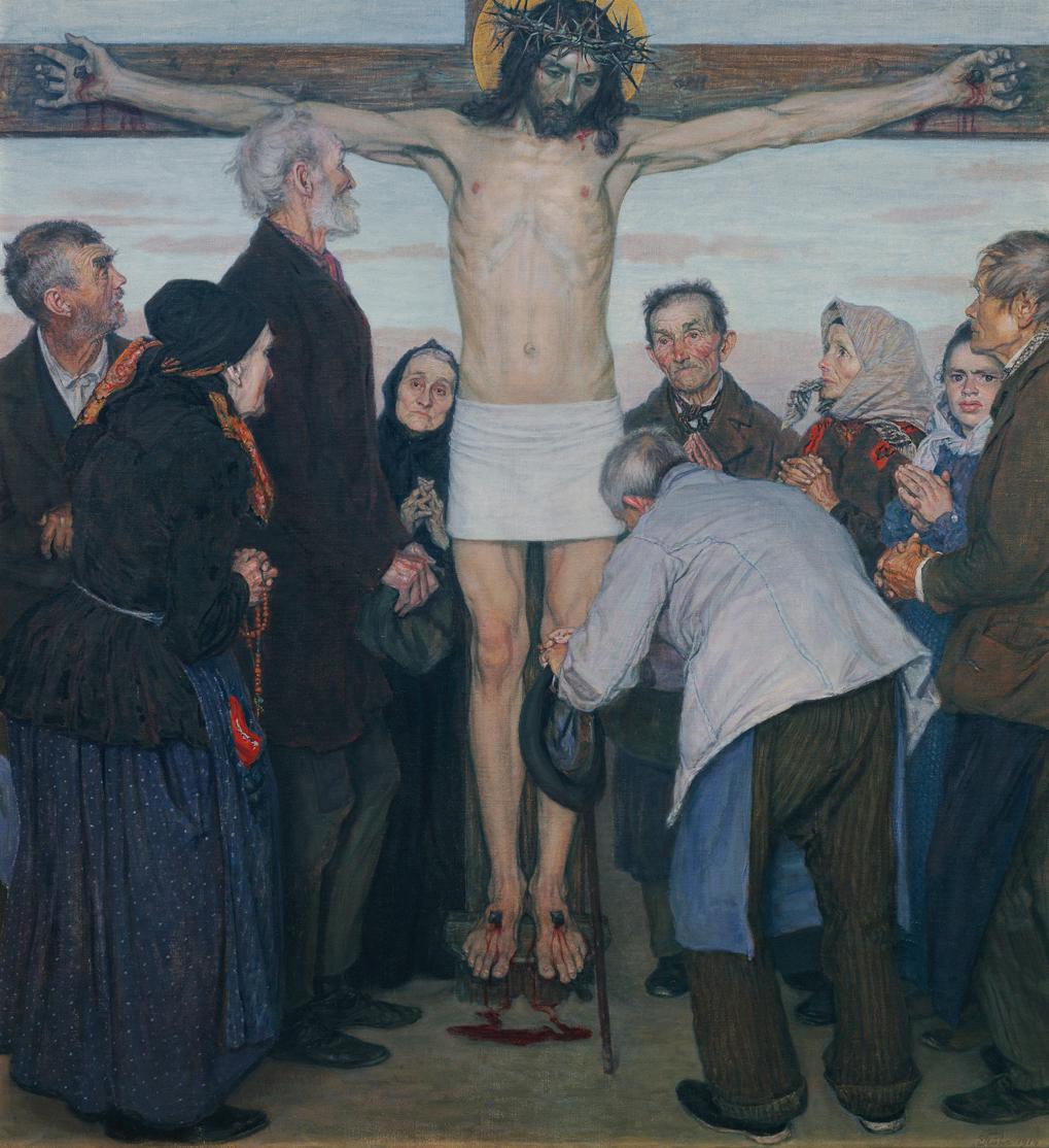 Ernst Stöhr, Sehet, Jesu hat die Hand, 1914, Öl auf Leinwand, 120 x 110 cm, Belvedere, Wien, In…
