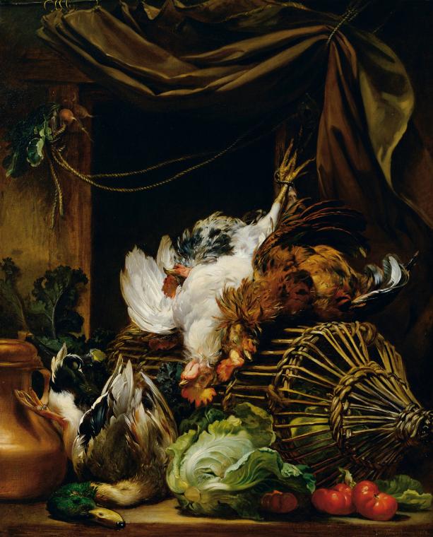 Josef Neugebauer, Stillleben, 1859, Öl auf Leinwand, 107 x 87 cm, Belvedere, Wien, Inv.-Nr. 254…