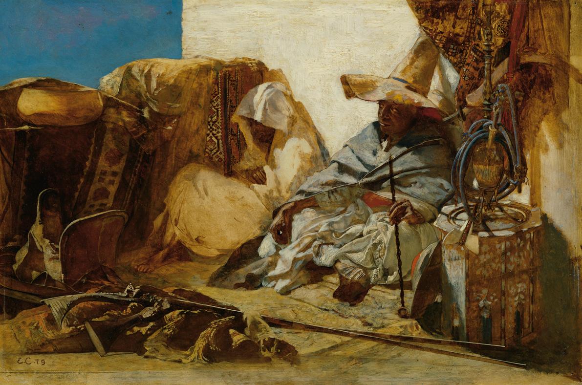 Eduard Charlemont, Orientalischer Teppichhändler, 1879, Öl auf Holz, 27 x 40,5 cm, Belvedere, W…