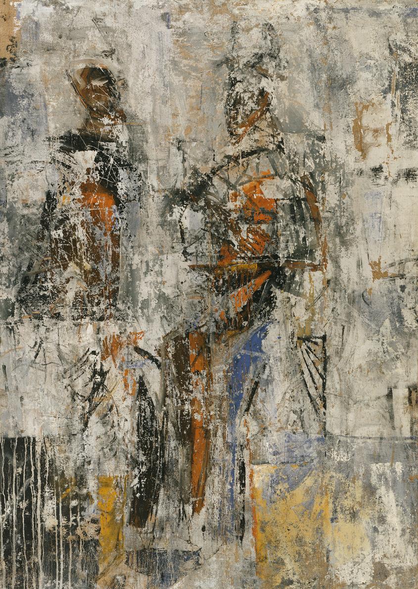 Valentin Oman, Pariser Requiem (Nr. 3), 1985-1986, Mischtechnik auf Leinwand, 193 x 138 cm, Bel…