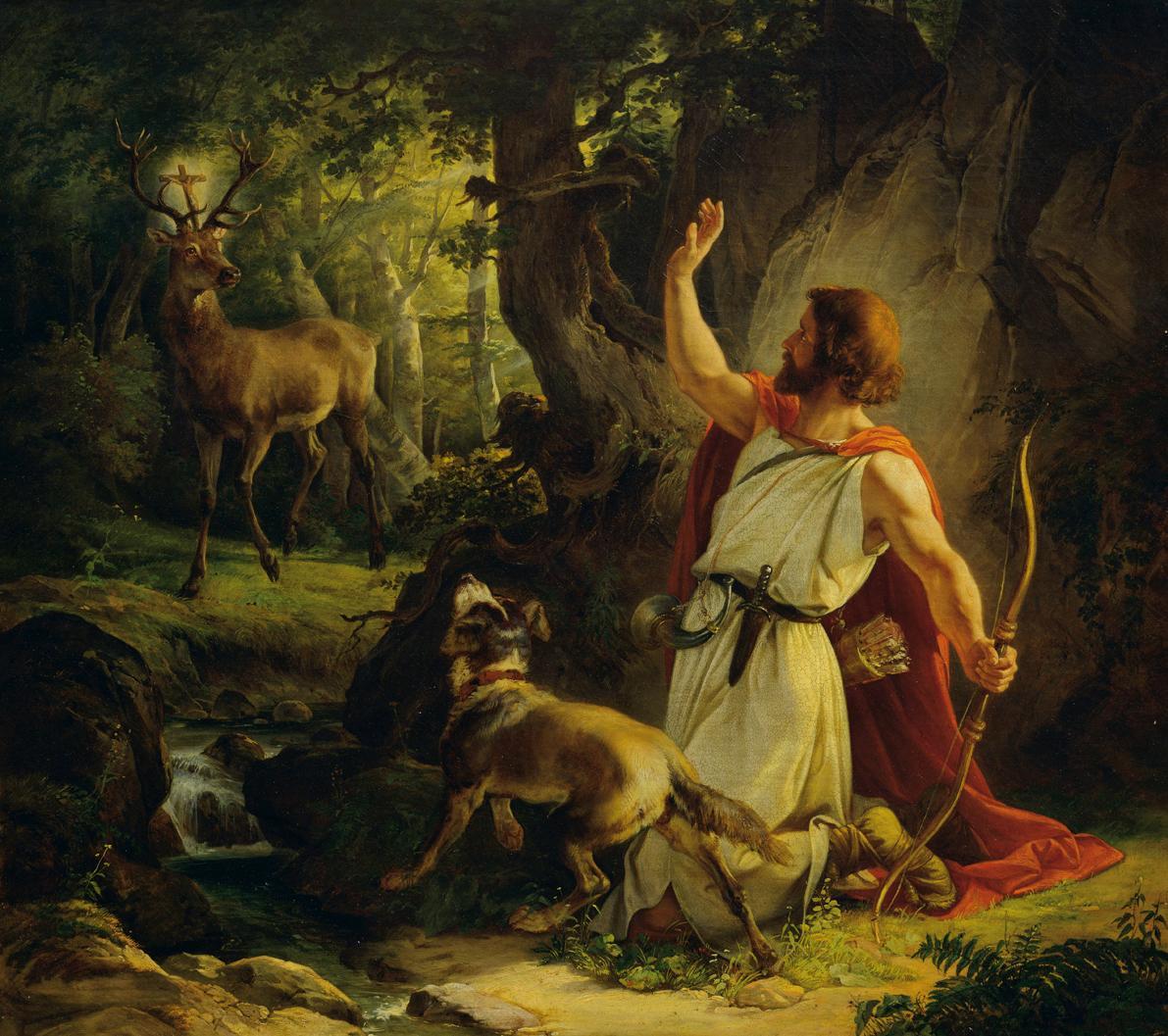 Josef Binder, Die Bekehrung des heiligen Eustachius, 1849, Öl auf Leinwand, 78 x 86 cm, Belvede ...