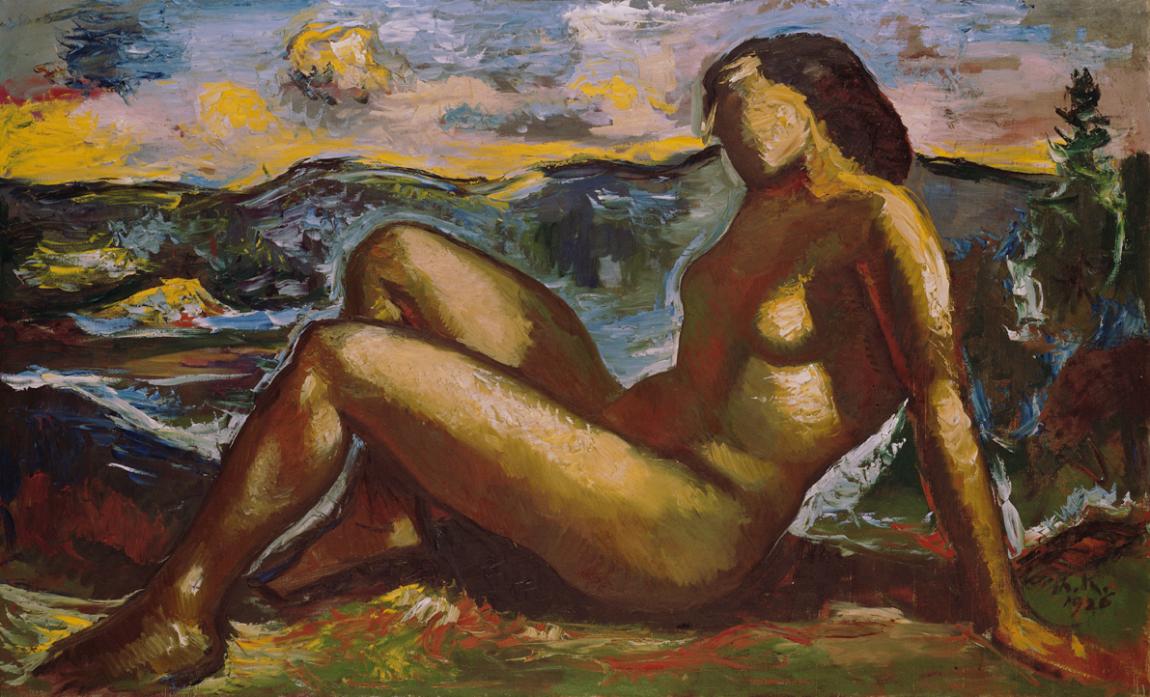 Theodor Kern, Akt in Landschaft, 1926, Öl auf Leinwand, 95 x 155 cm, Belvedere, Wien, Inv.-Nr. …