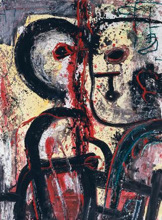 Walter Eckert, Abstrakte Komposition, 1999, Mischtechnik auf Papier, 65 × 48 cm, Belvedere, Wie…