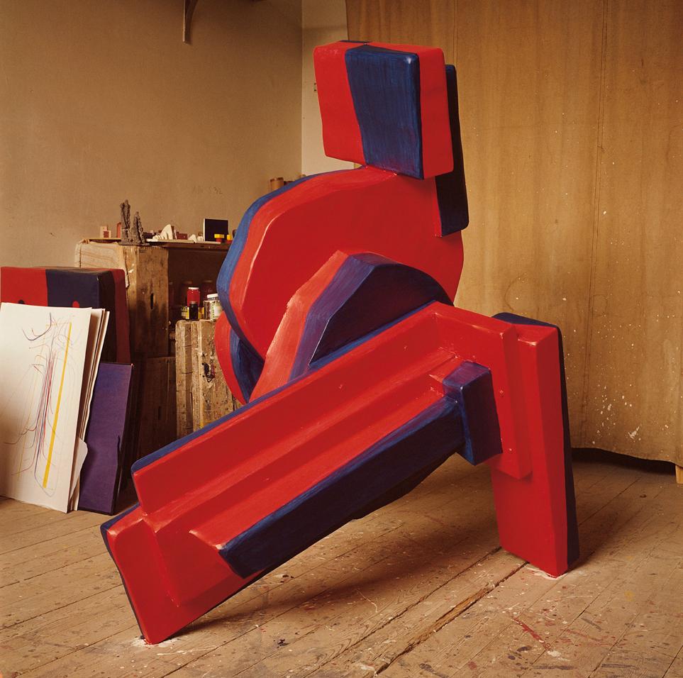 Roland Goeschl, Motorische Skulptur, 1965, Holz, bemalt, H: 206 cm, Belvedere, Wien, Inv.-Nr. 9…