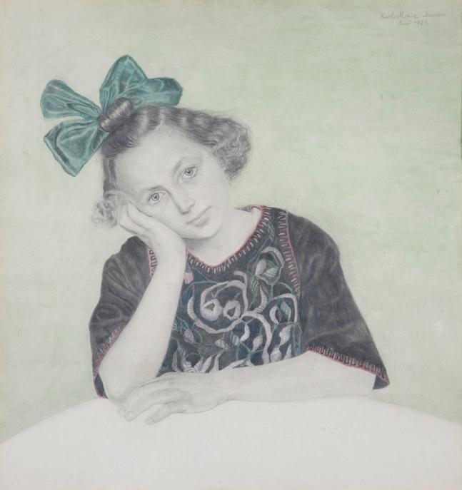 Karl Mediz, Bildnis eines Mädchens, 1921, Bleistift und Pastell auf Papier, 50 × 47 cm, Belvede…