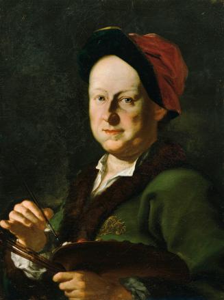 Franz Sebald Unterberger, Der Schlachtenmaler August Querfurt, 1752 (?), Öl auf Leinwand, 64 x …