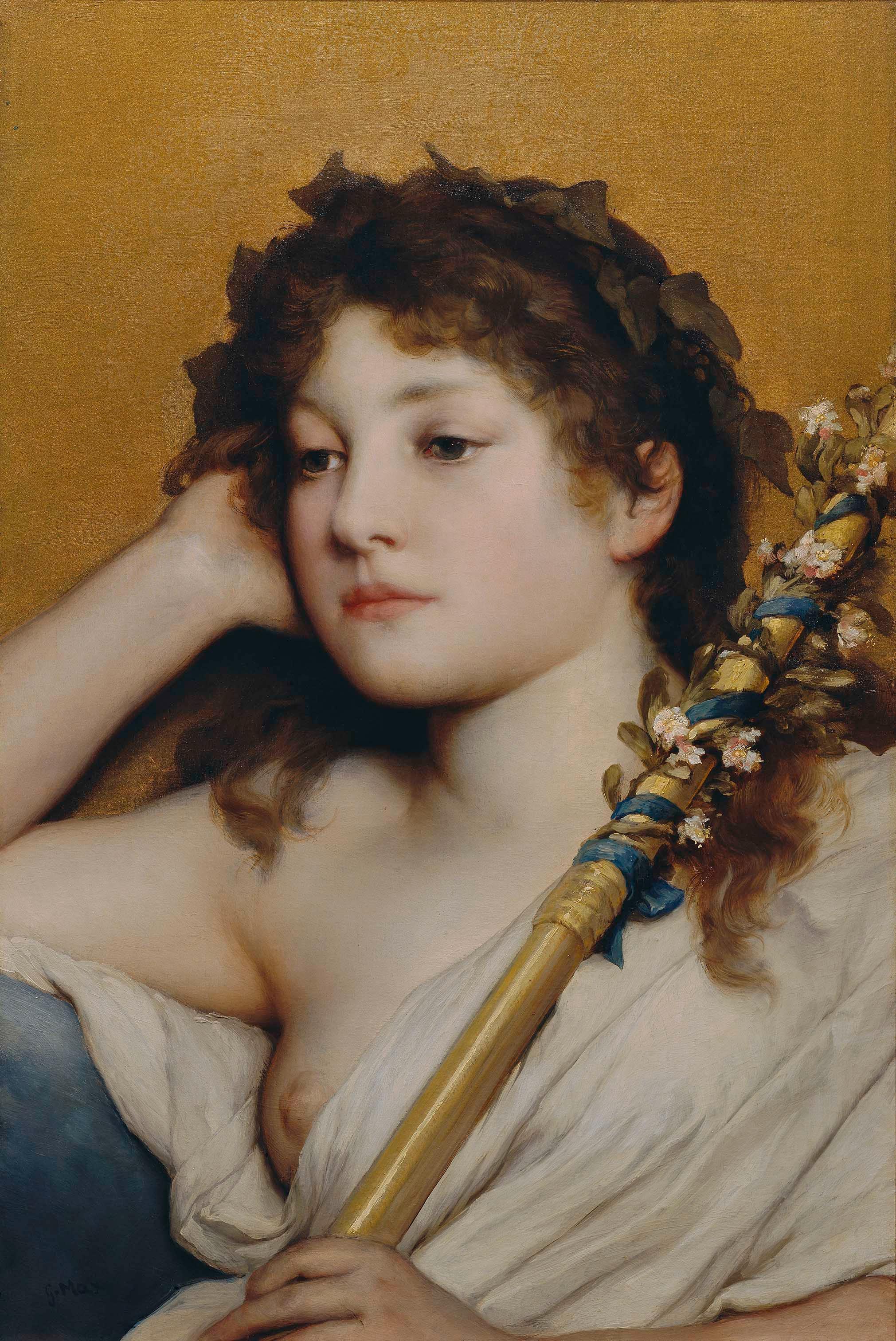 Gabriel von Max, Sinnendes Frauenhaupt, Öl auf Leinwand, 60 x 40 cm, Belvedere, Wien, Inv.-Nr. …