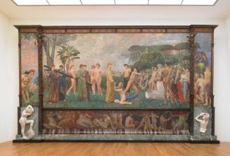 Max Klinger, Christus im Olymp, 1897, Öl auf Leinwand, Hauptbild: 362 x 722 cm, Flügel: 362 x 8…