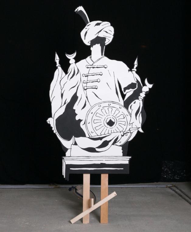 Franz Kapfer, Zur Errettung des Christentums, Trophäe 1, 2007, Lack auf Holz, 252 x 128 x 112 c…