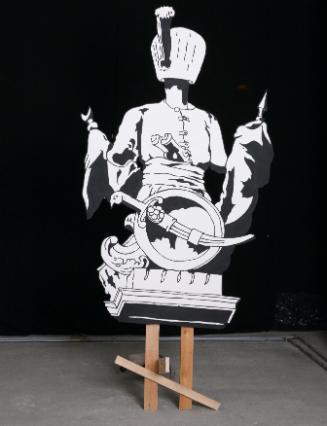 Franz Kapfer, Zur Errettung des Christentums, Trophäe 2, 2007, Lack auf Holz, 254 x 118 x 126 c…