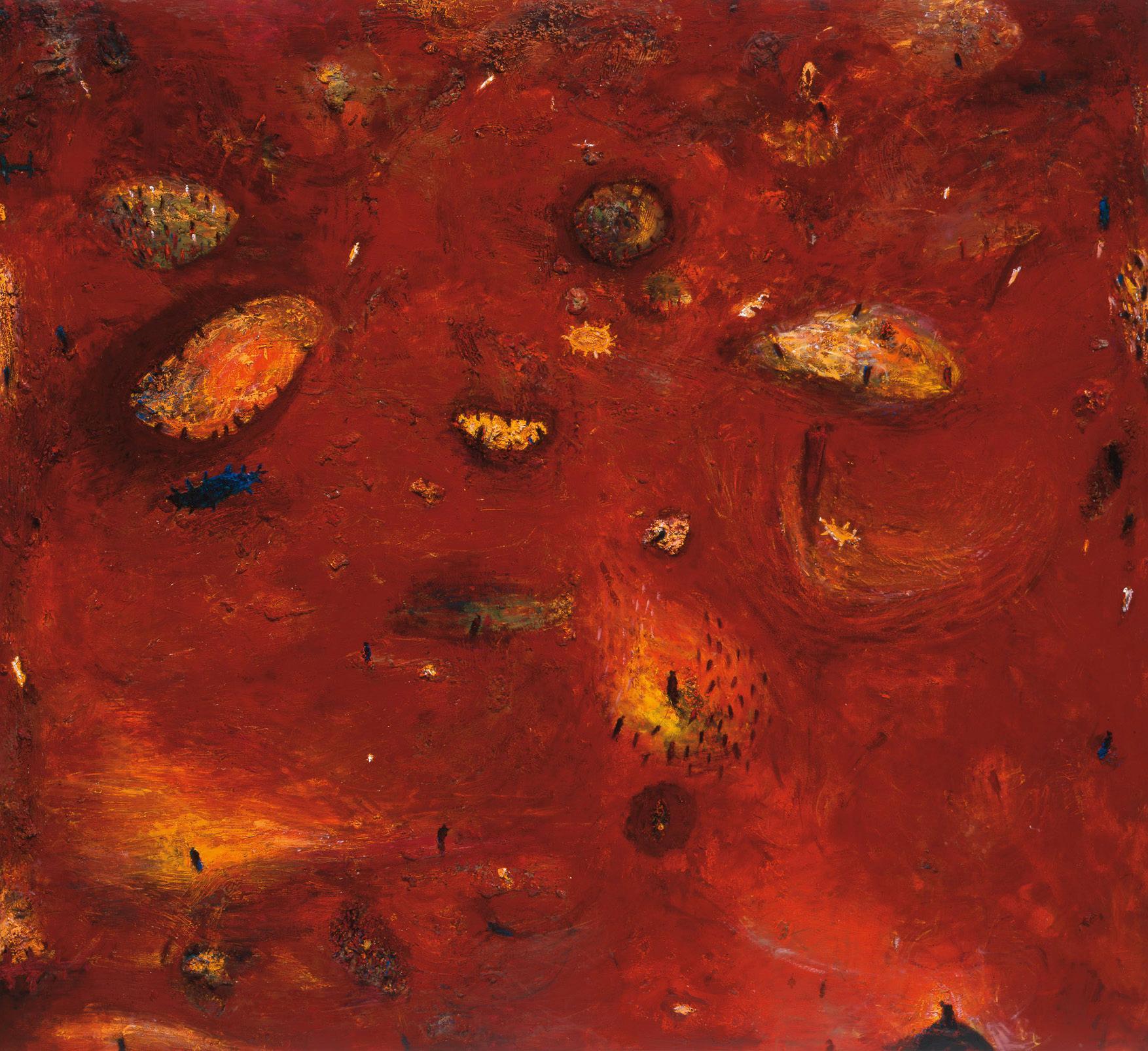 Gunter Damisch, Die Nacht, die Röte und ihr Licht, 1997-1998, Öl auf Leinwand, 220 x 240 cm, Wi…