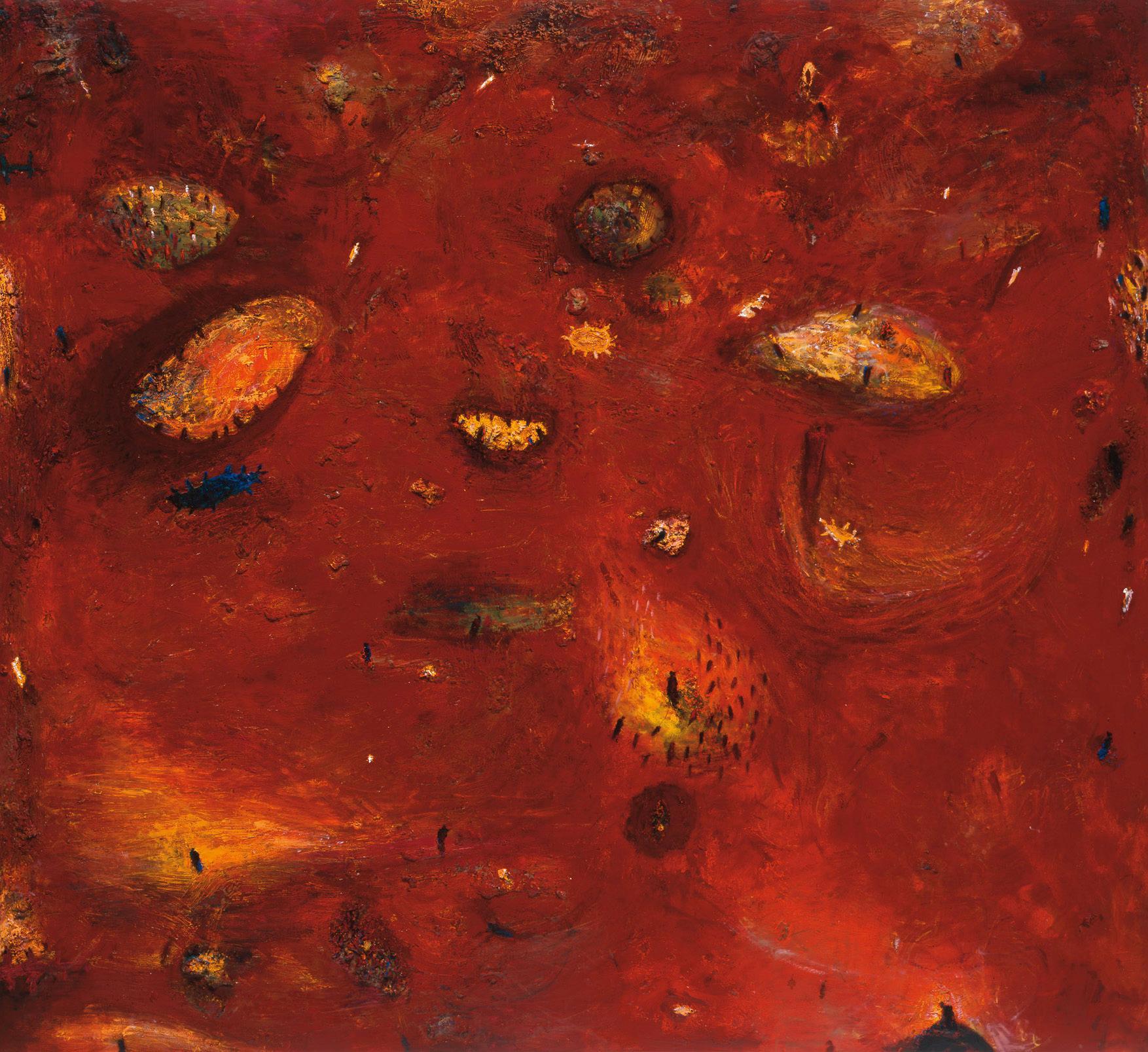 Gunter Damisch, Die Nacht, die Röte und ihr Licht, 1997-1998, Öl auf Leinwand, 220 x 240 cm, Wi ...