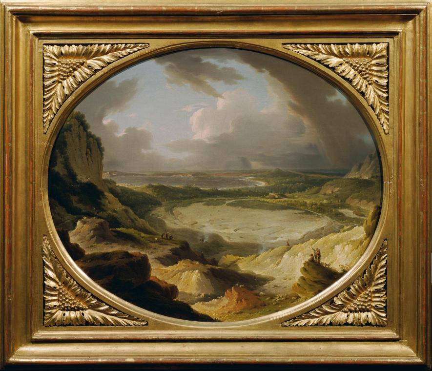 Michael Wutky, Die Solfatara gegen das Meer, 1781, Öl auf Leinwand, 45 x 55 cm, Belvedere, Wien ...