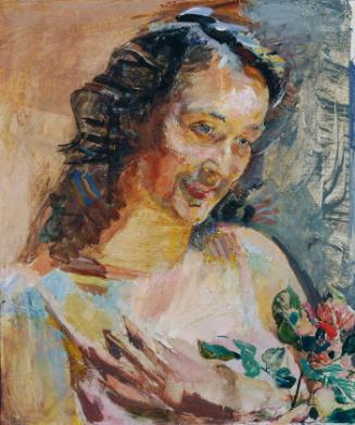 Franz Wiegele, Stephanie Maurer ("Rosenbild"), um 1932, Öl auf Leinwand, 55,6 × 46,4 cm, Belved…