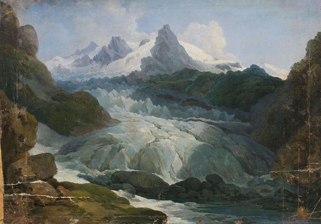 Johann Peter Krafft, Der Rhônegletscher (Kopie nach Thomas Ender), nach 1854, Öl auf Leinwand, …