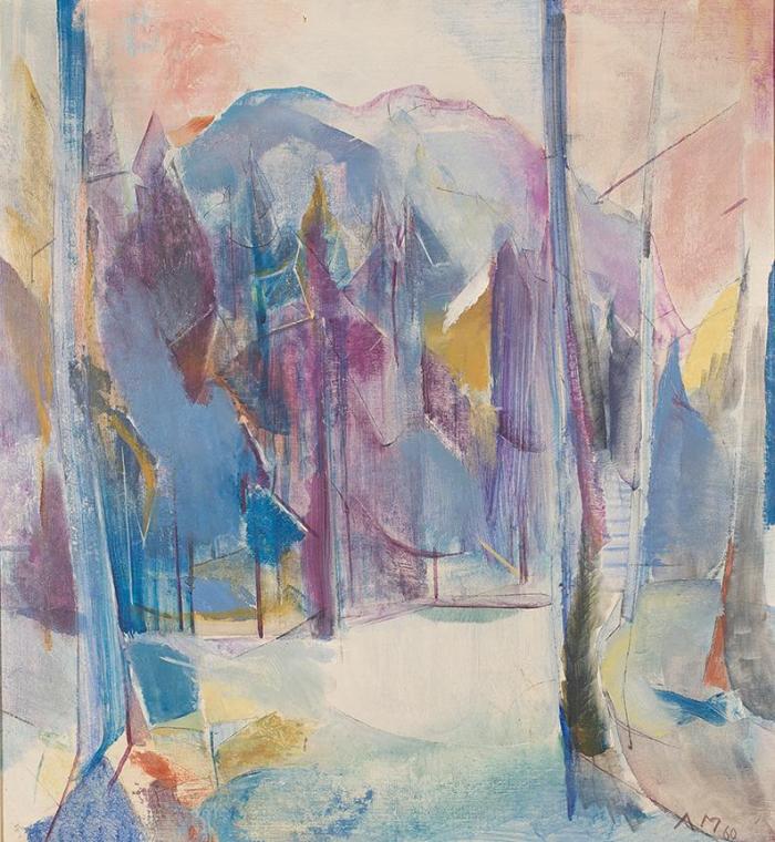 Anton Mahringer, Frühlicht, 1960, Öl auf Sperrholz, 75,5 x 70 cm, Artothek des Bundes, Dauerlei ...