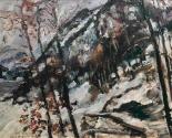 Lovis Corinth, Der Herzogstand am Walchensee im Schnee, 1922, Öl auf Leinwand, 78 x 98 cm, Belv…