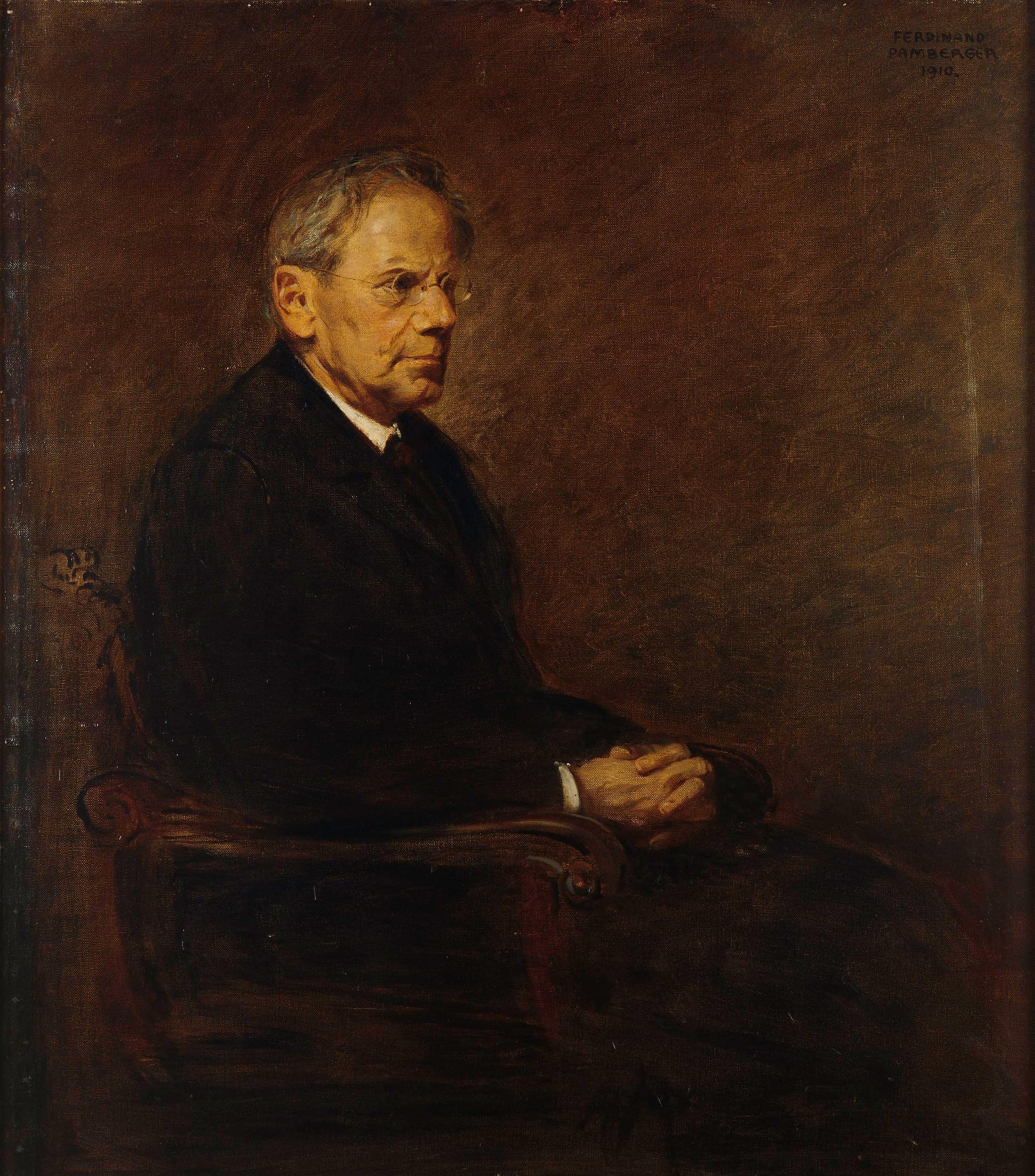 Ferdinand Pamberger, Der Heimatdichter Peter Rosegger (1843-1918), 1910, Öl auf Leinwand, 113,5…