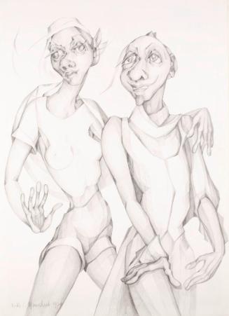 Ruth Clara Mannhart, Auftritt zum Tanz, 1979, Bleistift auf Papier, 73 x 52,5 cm, Belvedere, Wi…