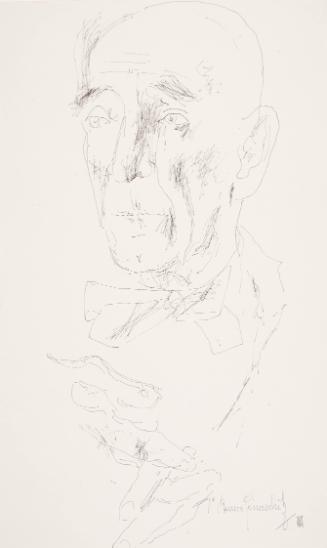 Anton Watzl, Der Kunsthistoriker Bruno Grimschitz (1892–1964), 1963, Feder auf Papier, 60 x 41 …