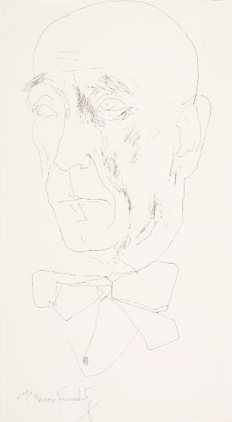 Anton Watzl, Der Kunsthistoriker Bruno Grimschitz (1892–1964), 1963, Feder auf Papier, 60 x 41 …