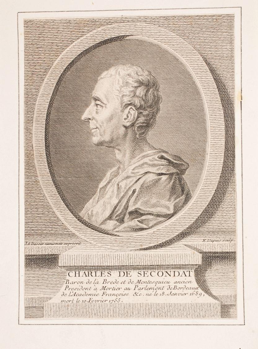 Unbekannter Stecher, Charles-Louis de Secondat, Baron de La Brède et de Montesquieu, nach 1755,…