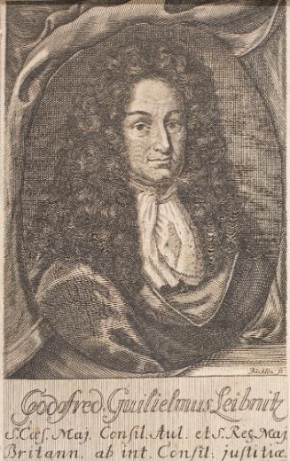 Johann Christoph Boecklin, Gottfried Wilhelm Leibnitz, undatiert, Kupferstich auf Papier, 15,3 …